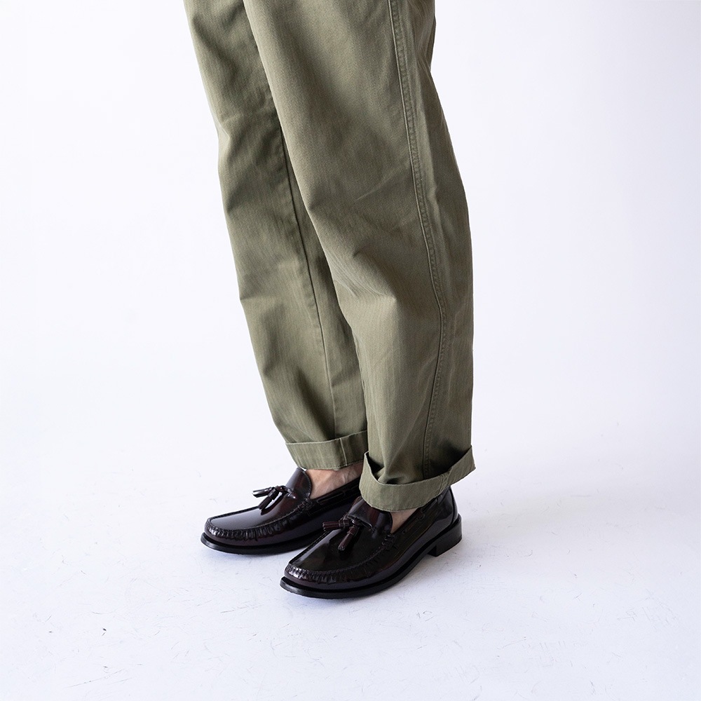 LANCASTER BURGUNDY タッセル モカシンローファー