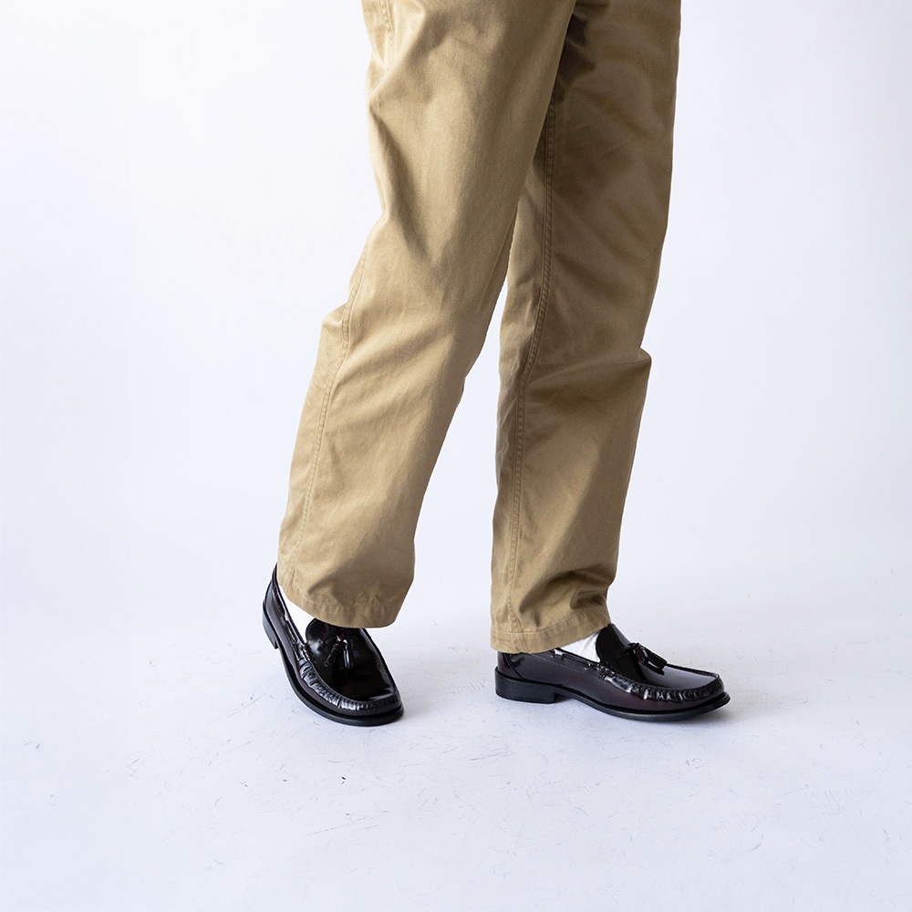 LANCASTER BURGUNDY タッセル モカシンローファー