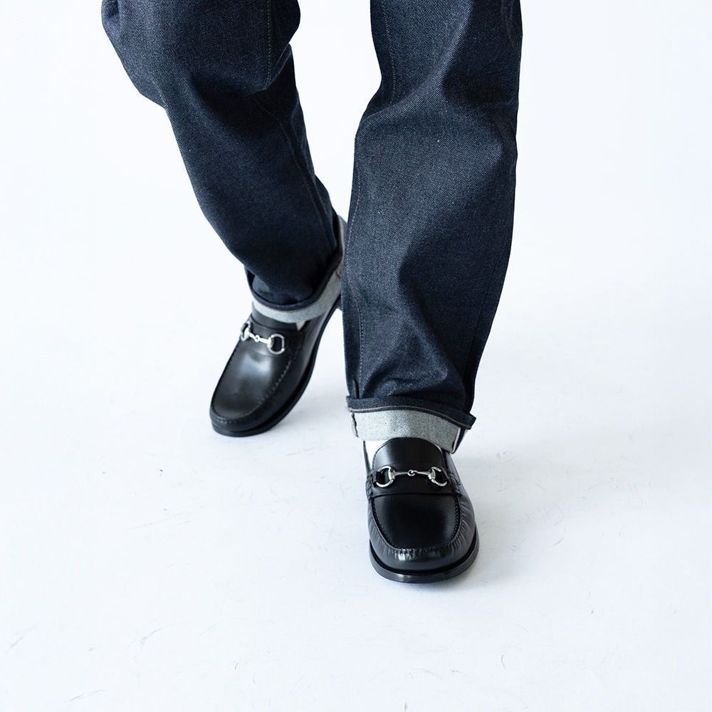 GLASGOW BLACK ビットローファー モカシン