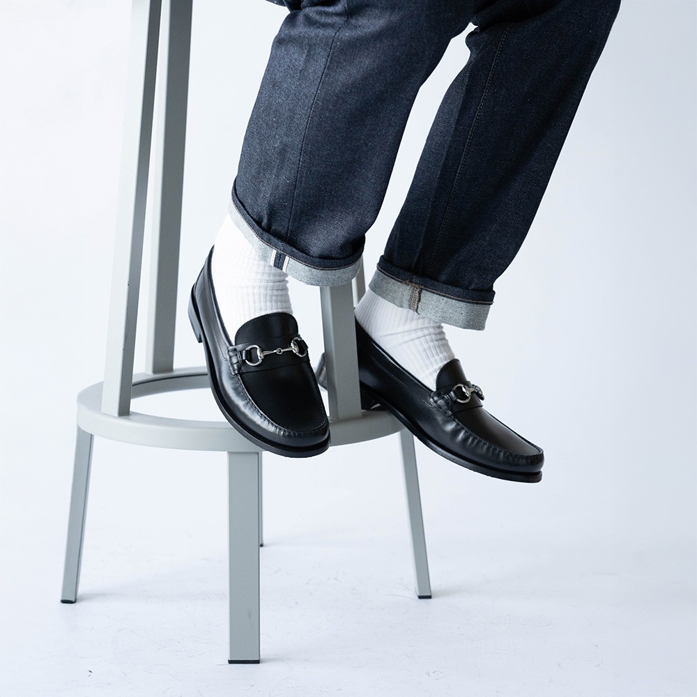 GLASGOW BLACK ビットローファー モカシン