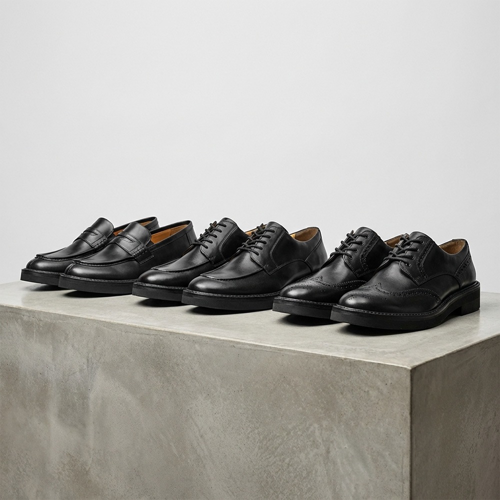 BOLTON BLACK メンズシューズ Uチップ外羽根