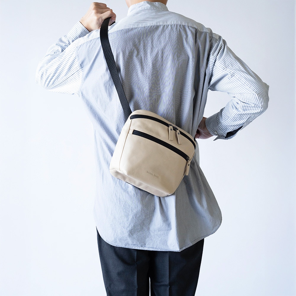 ショルダーバッグ ボディバッグ サコッシュ レザー 本革 DENVER BEIGE