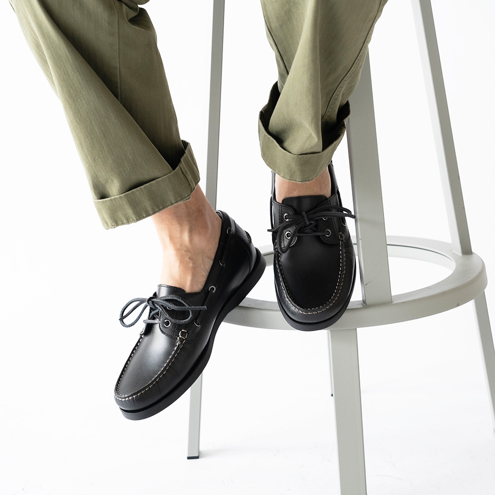 NORFOLK BLACK モカシン デッキシューズ