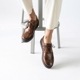 BRODEN COGNAC ビジネススニーカー ウイングチップ
