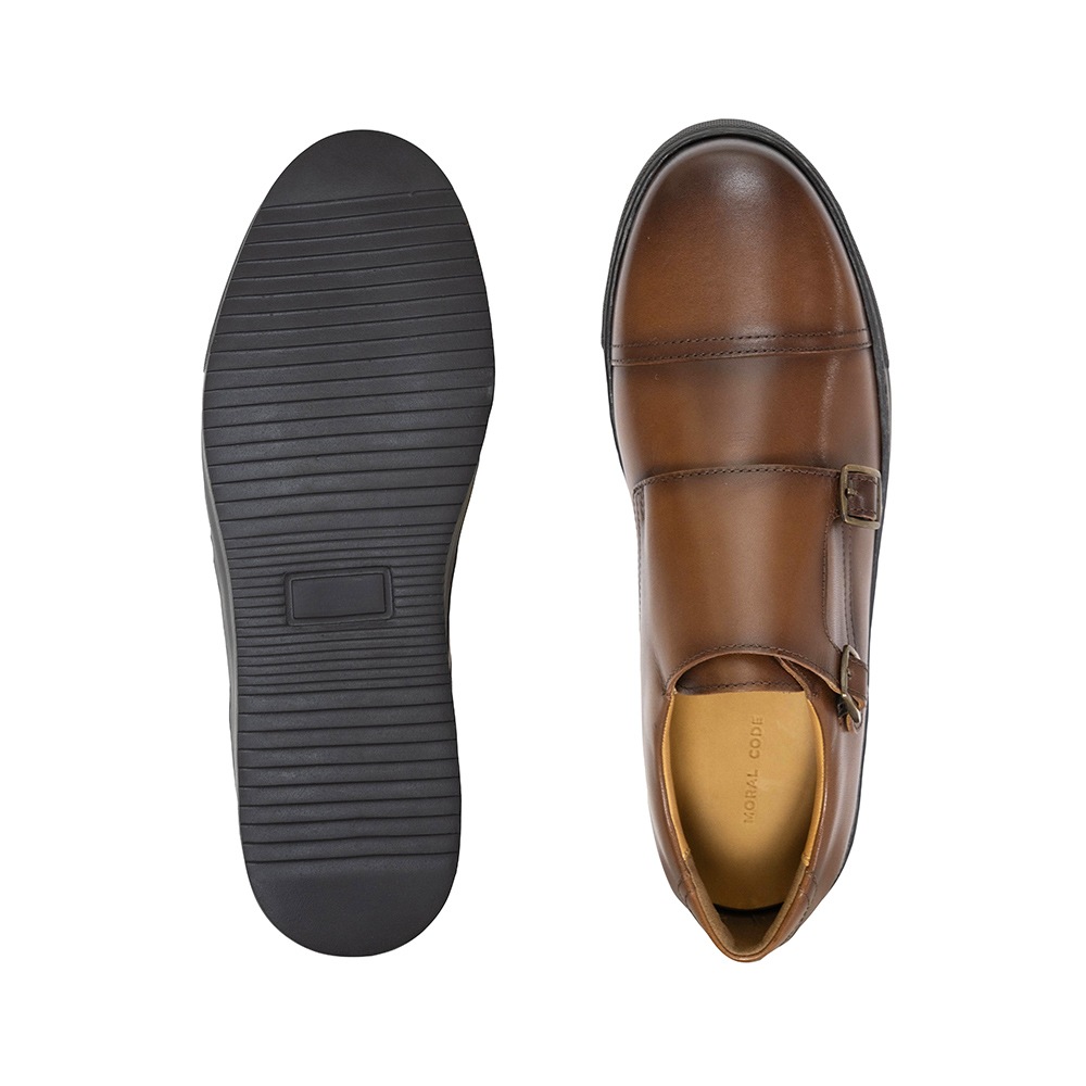 HUBERT COGNAC ビジネススニーカー ダブルモンク