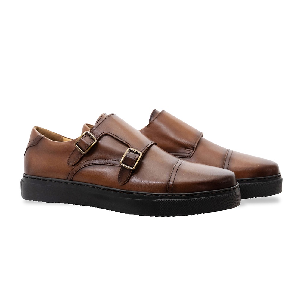 HUBERT COGNAC ビジネススニーカー ダブルモンク