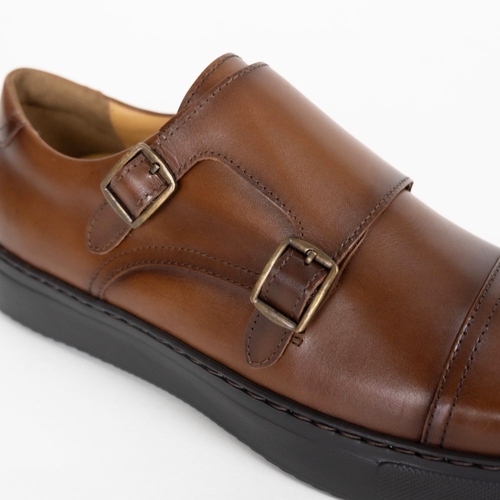 HUBERT COGNAC ビジネススニーカー ダブルモンク