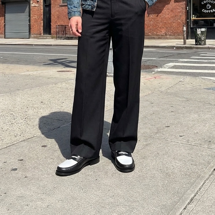 CAMBRIDGE BLACK&WHITE モカシンローファー