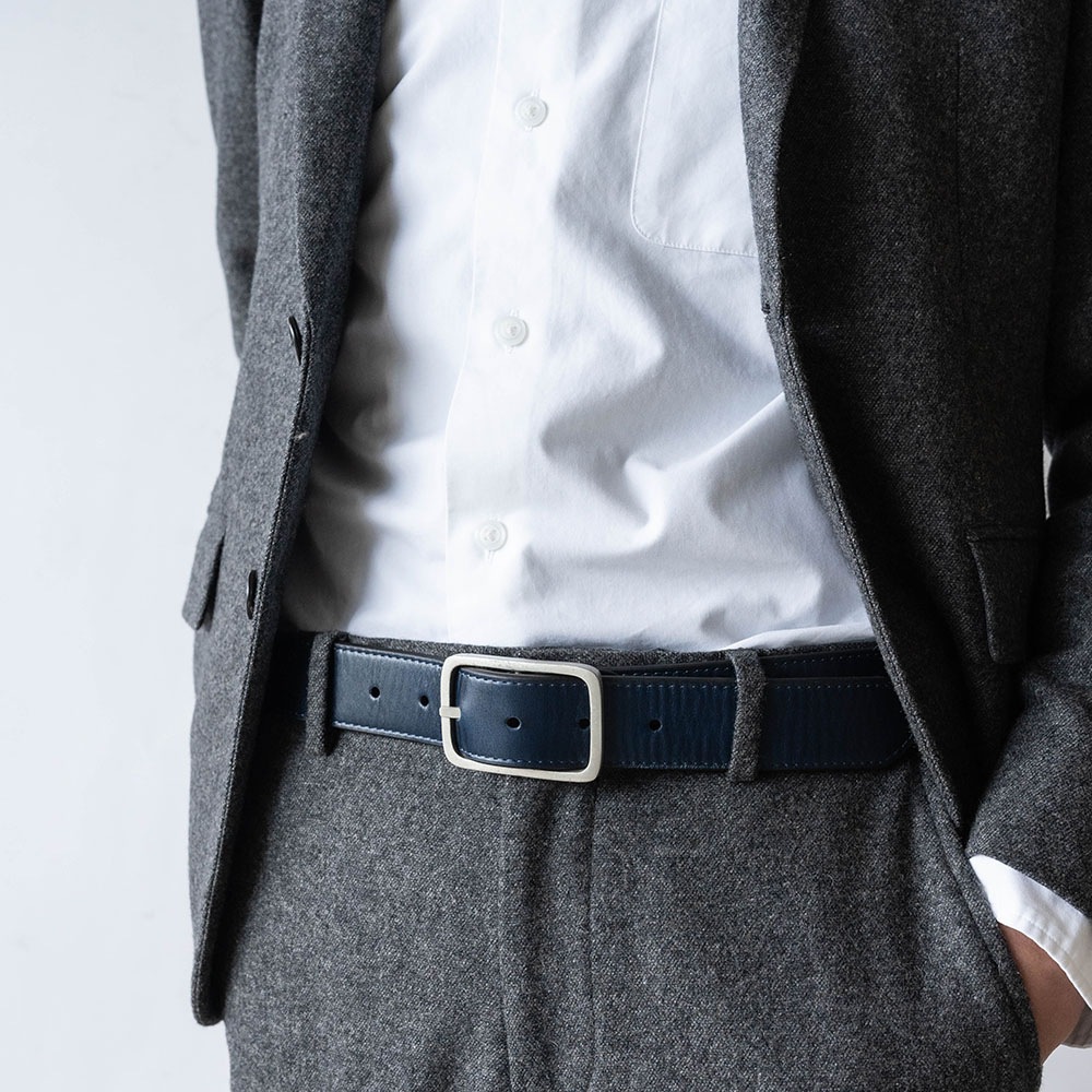 MAXWELL NAVY メンズベルト リバーシブル