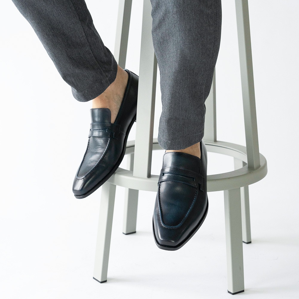 RAMSEY NAVY ローファー ビジネスシューズ