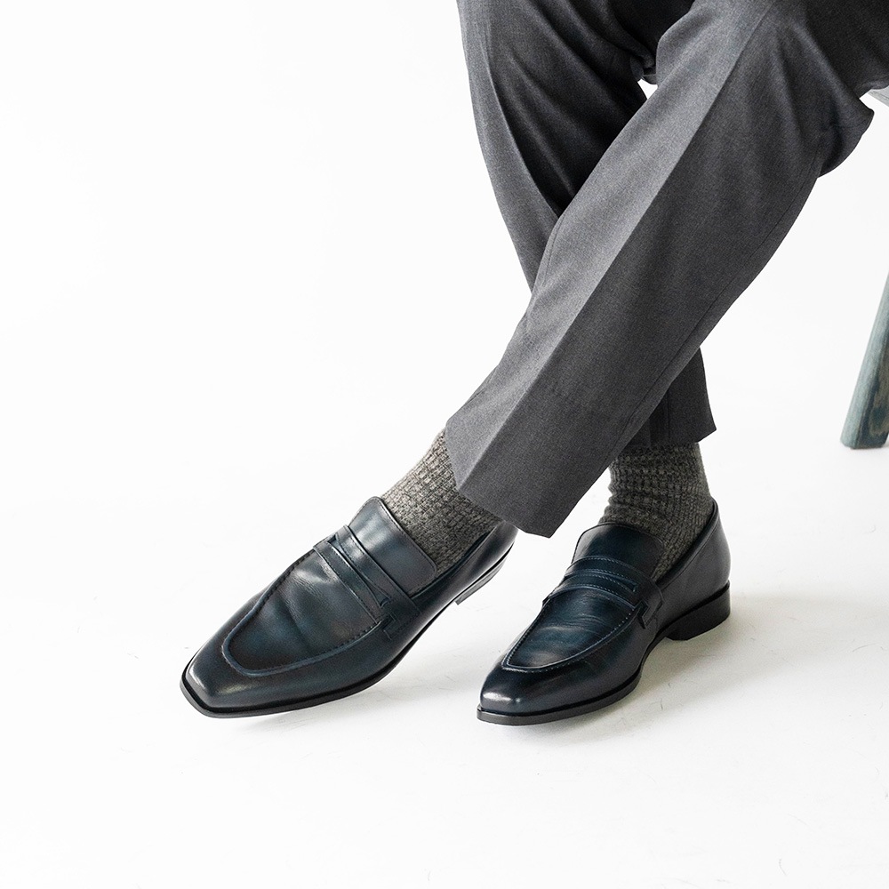 RAMSEY NAVY ローファー ビジネスシューズ