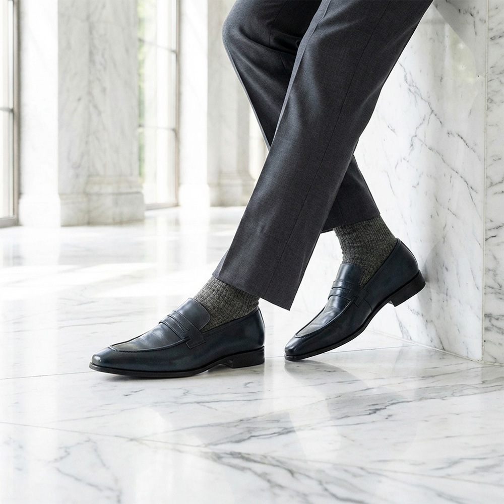 RAMSEY NAVY ローファー ビジネスシューズ