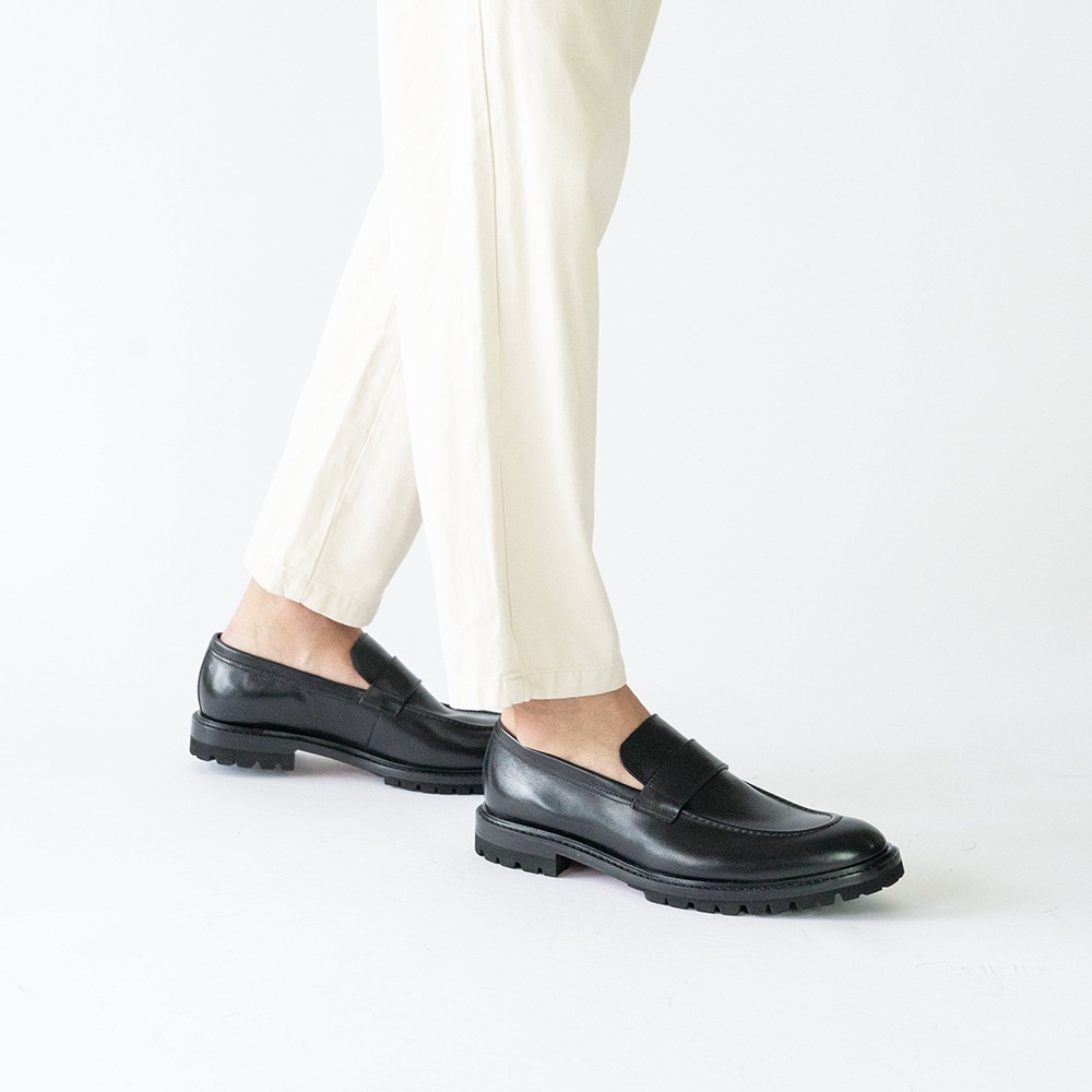 SAVILLE BLACK ローファー スリップオン