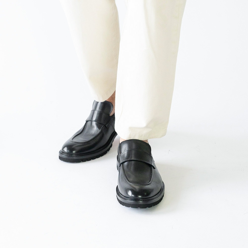 SAVILLE BLACK ローファー スリップオン