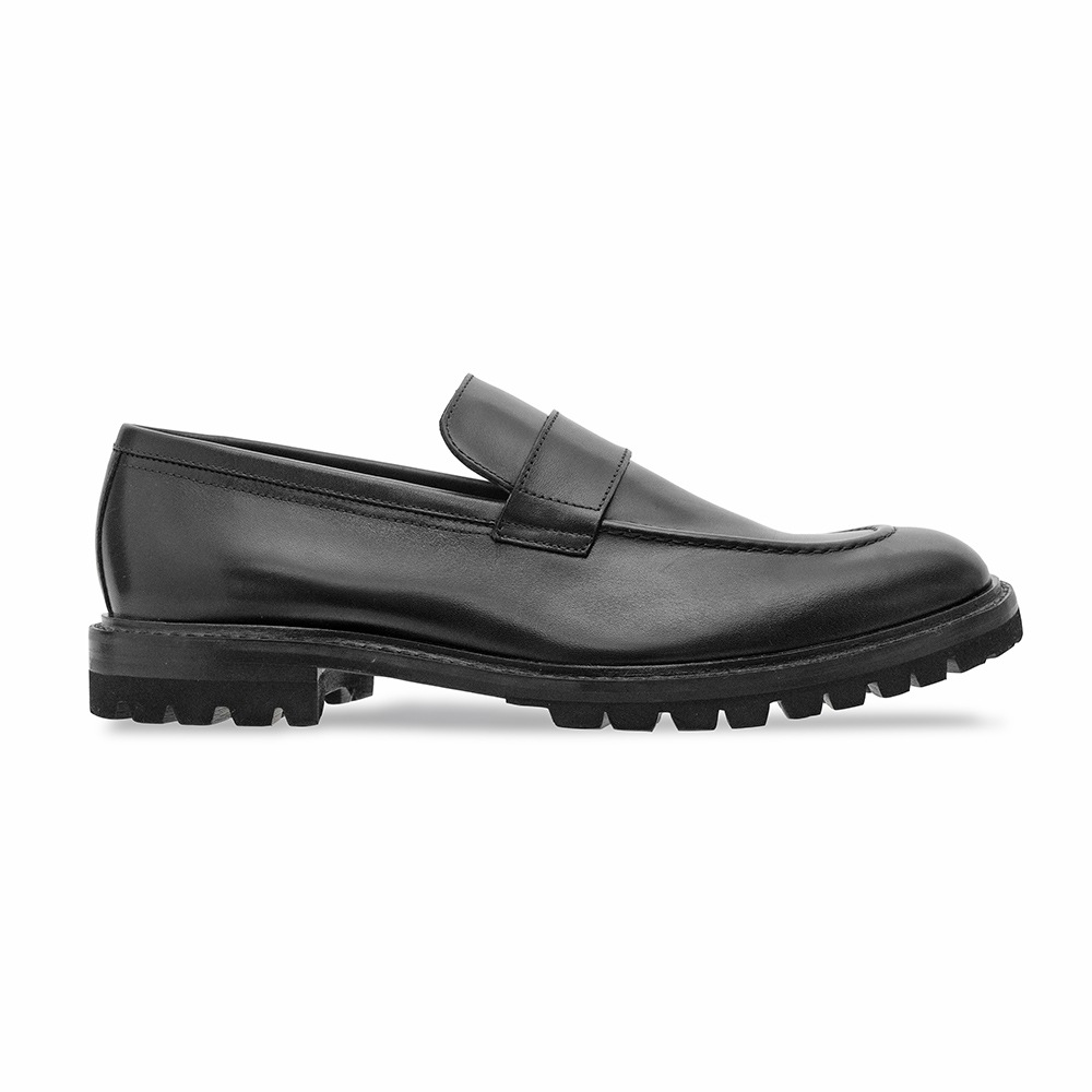 SAVILLE BLACK ローファー スリップオン
