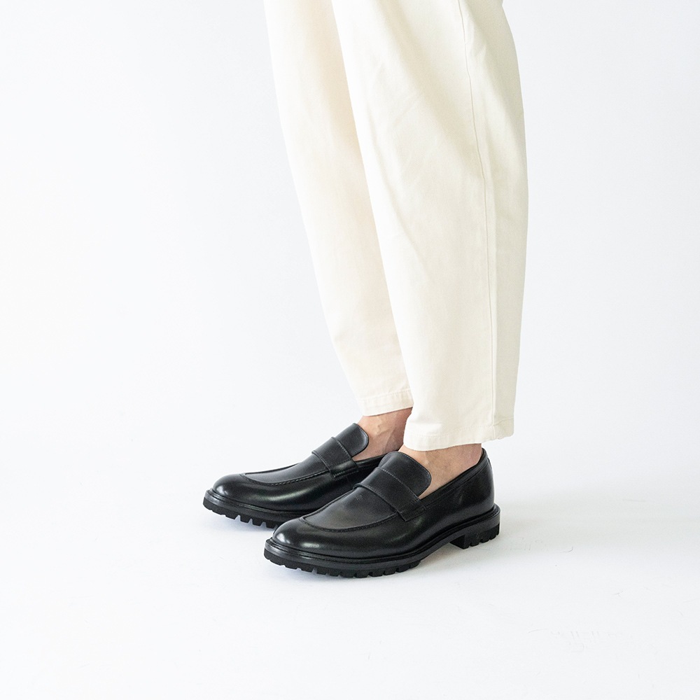 SAVILLE BLACK ローファー スリップオン