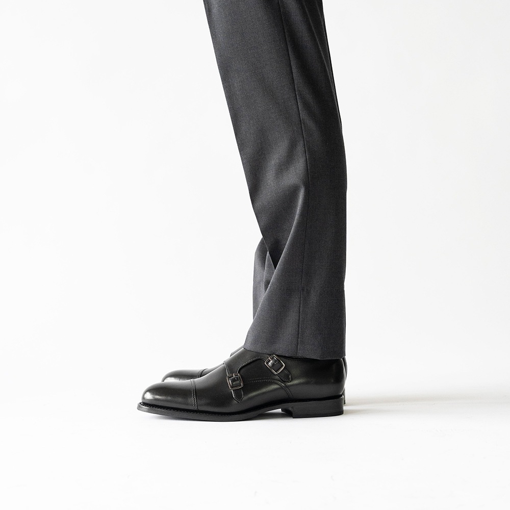 WINDSOR BLACK ダブルモンクストラップ グッドイヤーウェルト
