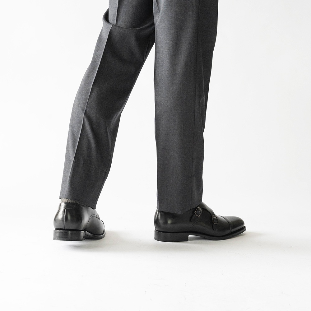 WINDSOR BLACK ダブルモンクストラップ グッドイヤーウェルト