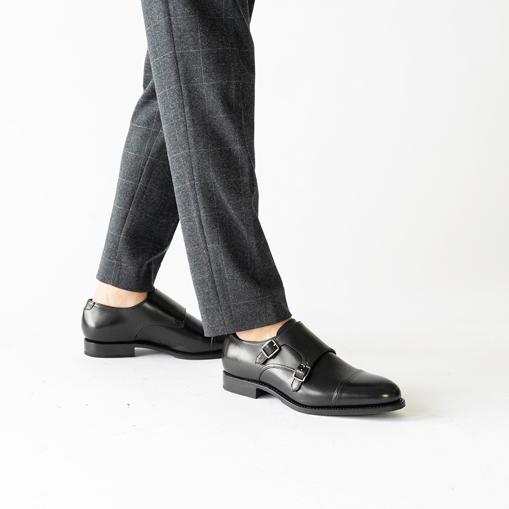 WINDSOR BLACK ダブルモンクストラップ グッドイヤーウェルト