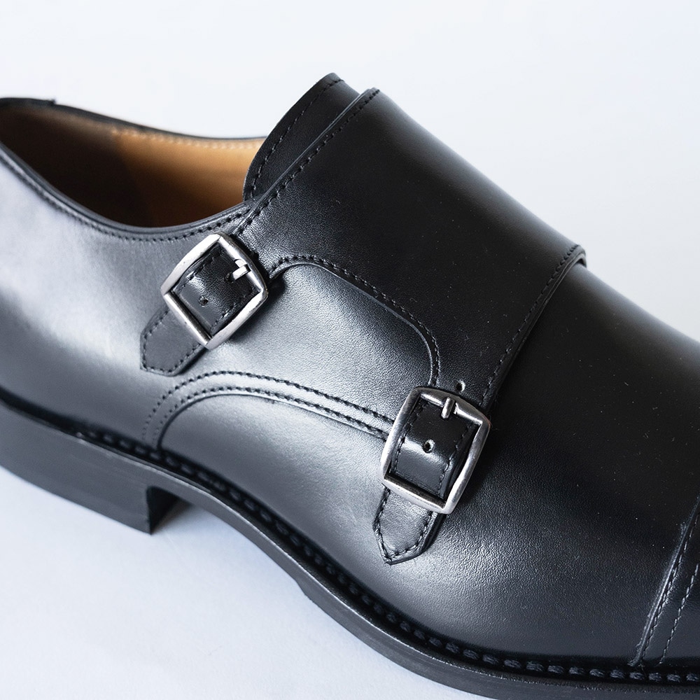 WINDSOR BLACK ダブルモンクストラップ グッドイヤーウェルト
