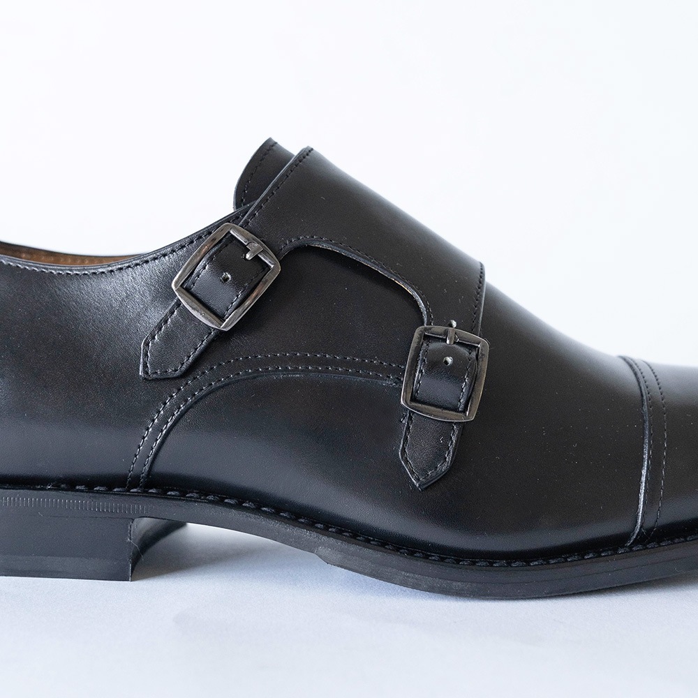 WINDSOR BLACK ダブルモンクストラップ グッドイヤーウェルト