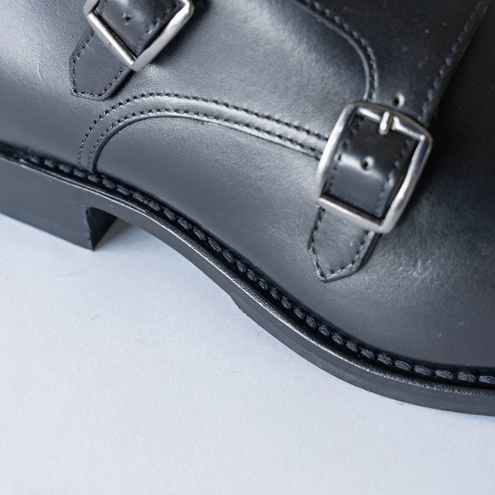 WINDSOR BLACK ダブルモンクストラップ グッドイヤーウェルト