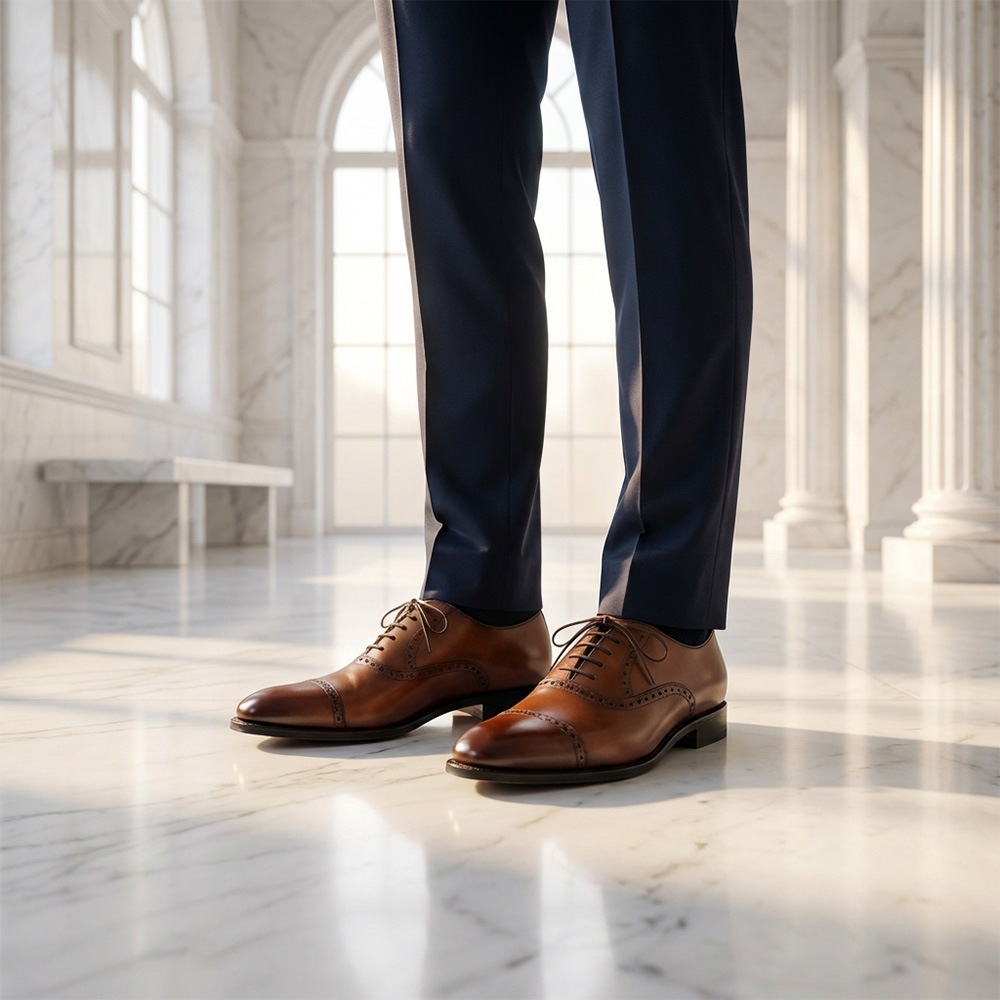 AARON COGNAC 内羽根 グッドイヤーウェルト