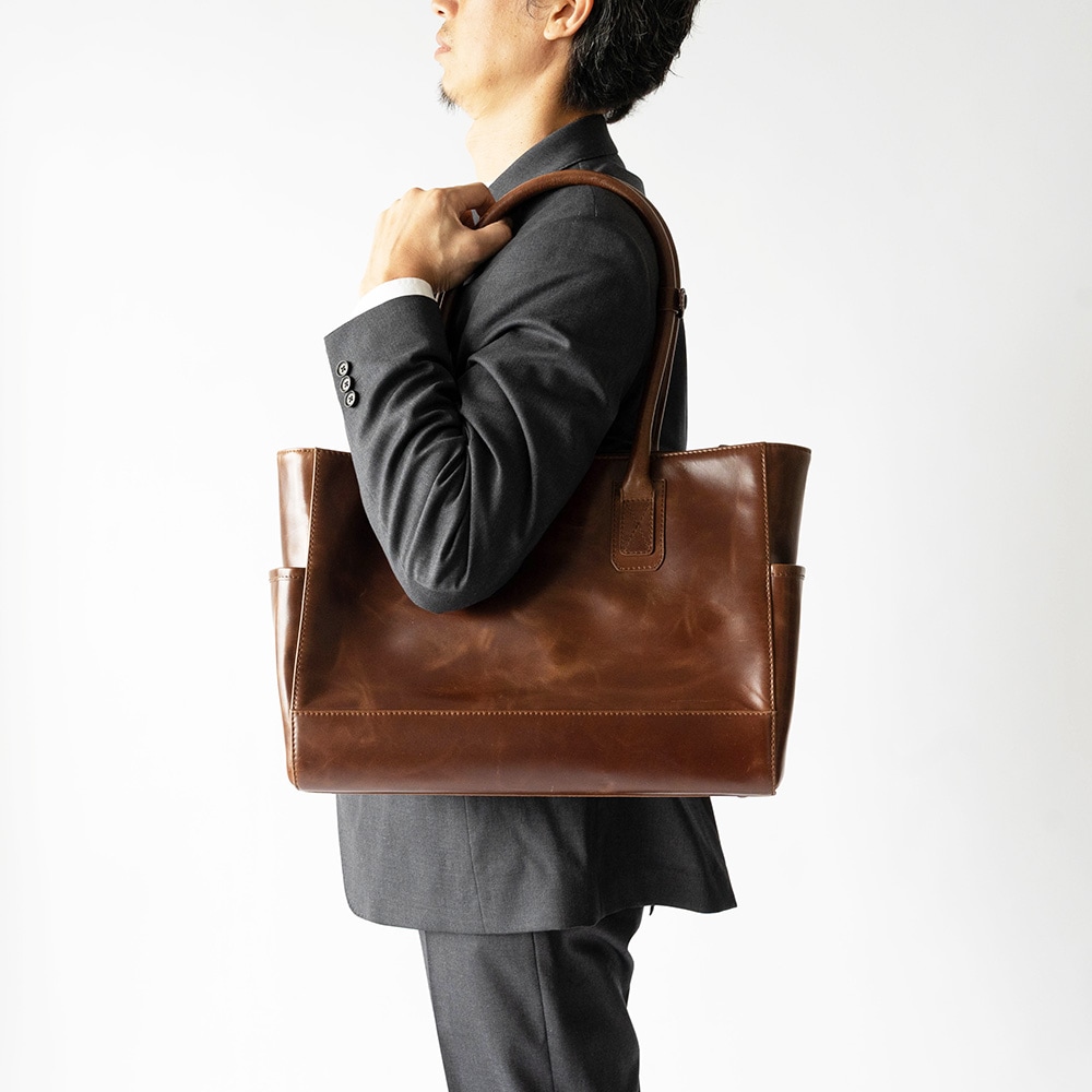 レザートートバッグ ビジネス メンズ 本革 仕事鞄 LAWRENCE BROWN