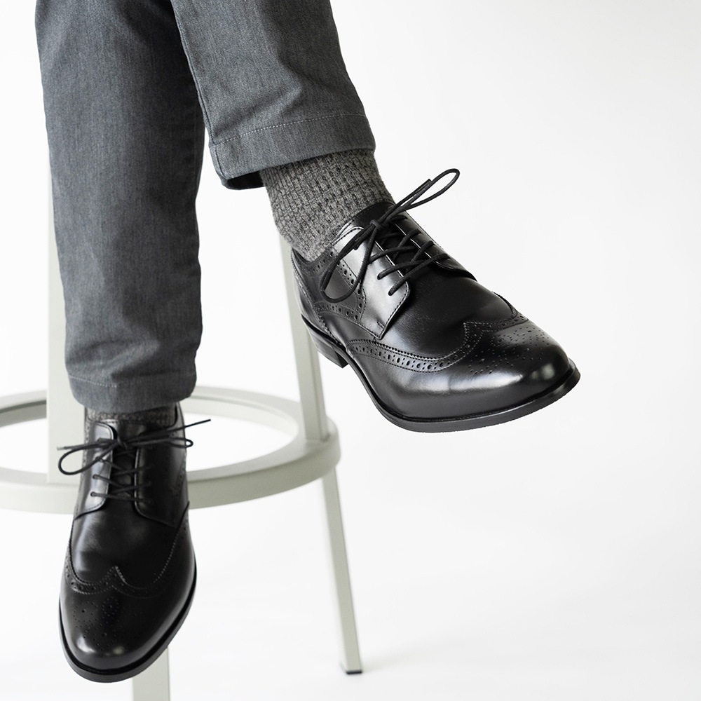 KENSINGTON BLACK ウイングチップ ビジネスシューズ