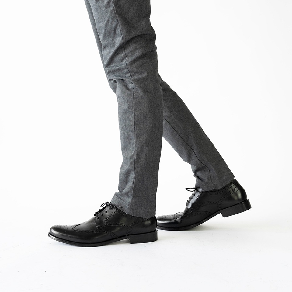 KENSINGTON BLACK ウイングチップ ビジネスシューズ