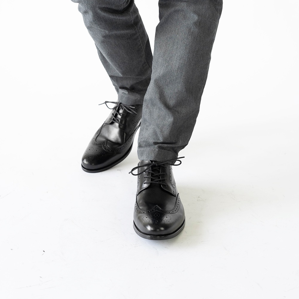 KENSINGTON BLACK ウイングチップ ビジネスシューズ