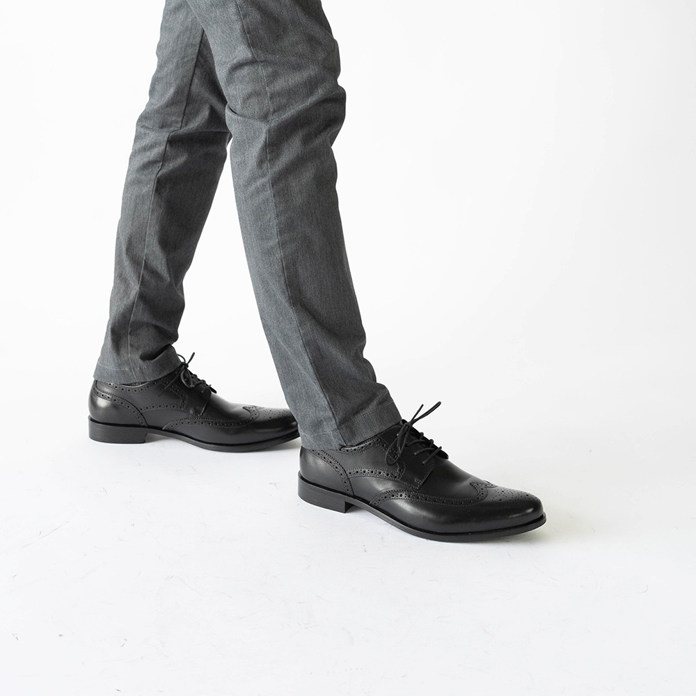 KENSINGTON BLACK ウイングチップ ビジネスシューズ