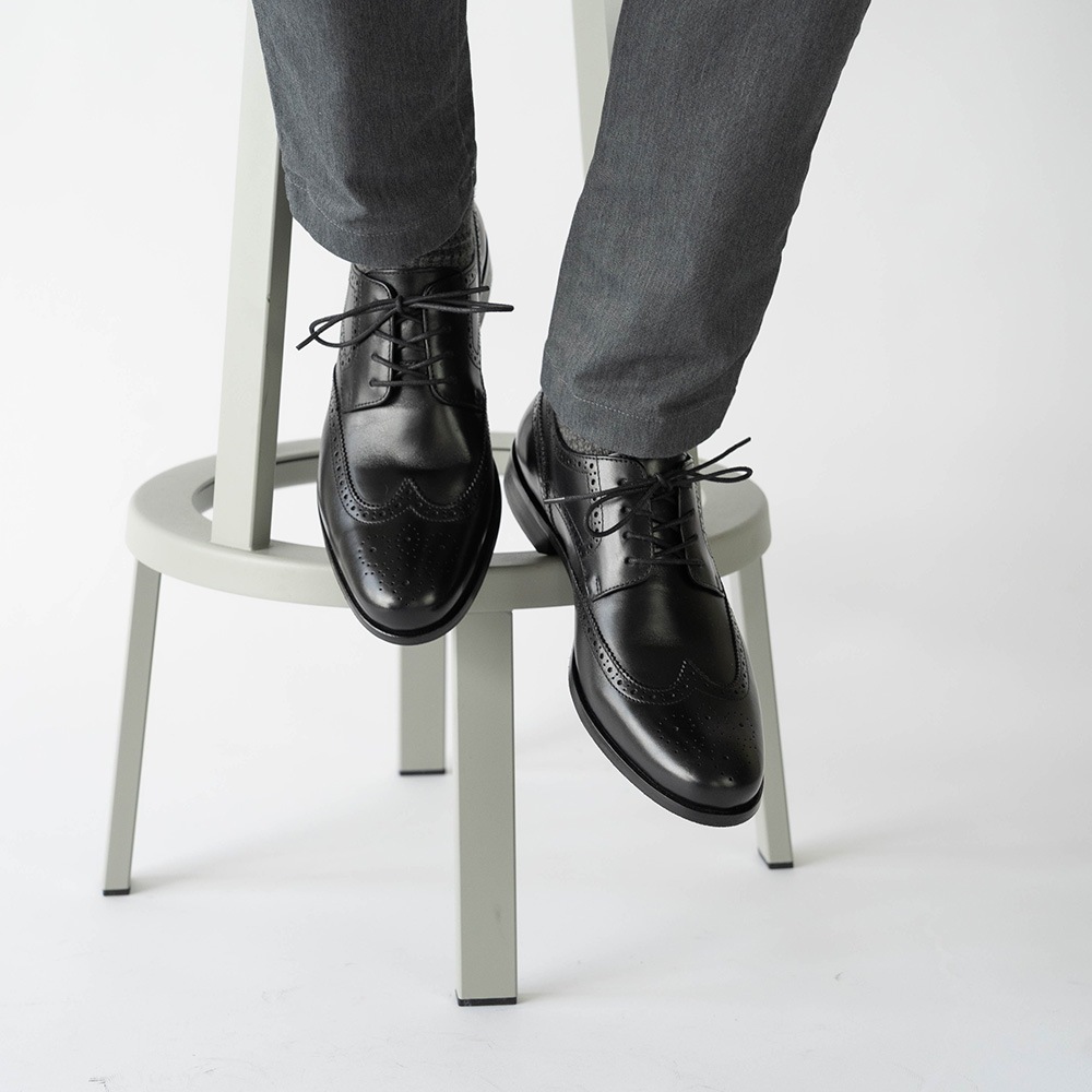 KENSINGTON BLACK ウイングチップ ビジネスシューズ