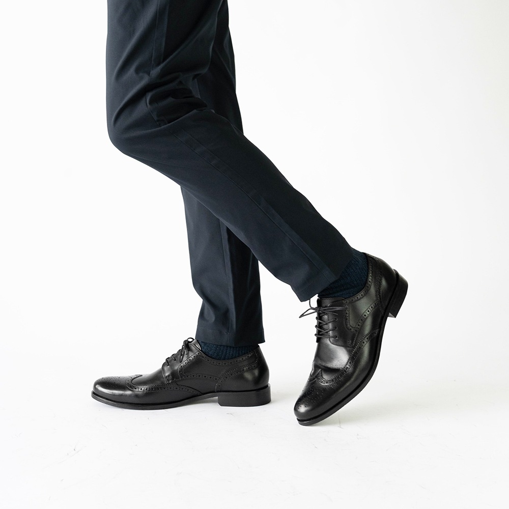 KENSINGTON BLACK ウイングチップ ビジネスシューズ