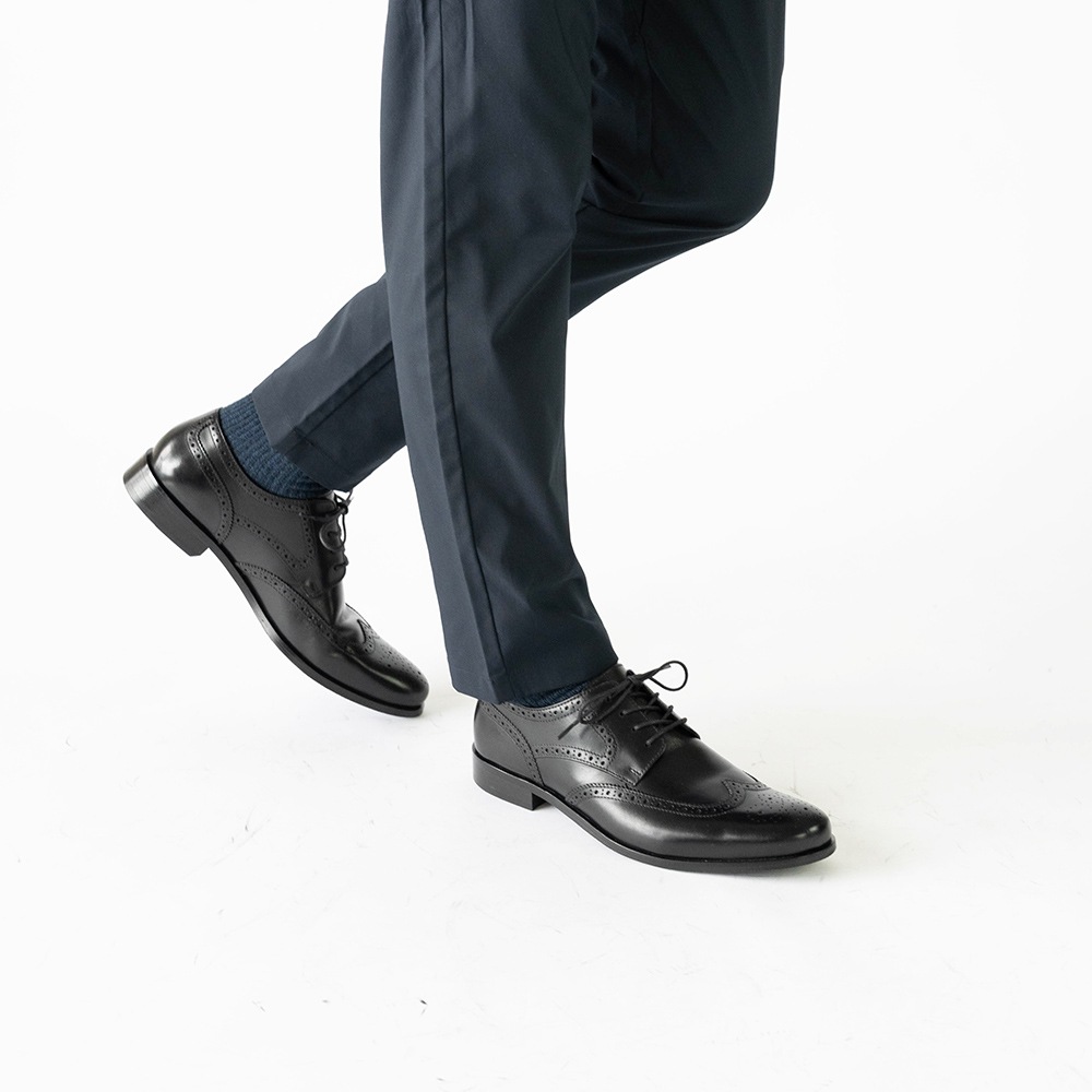 KENSINGTON BLACK ウイングチップ ビジネスシューズ