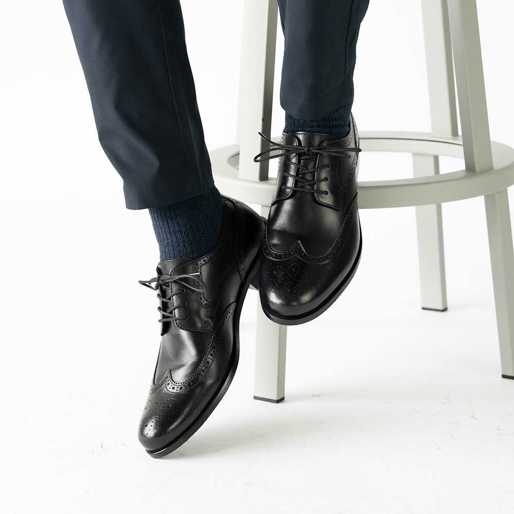 KENSINGTON BLACK ウイングチップ ビジネスシューズ