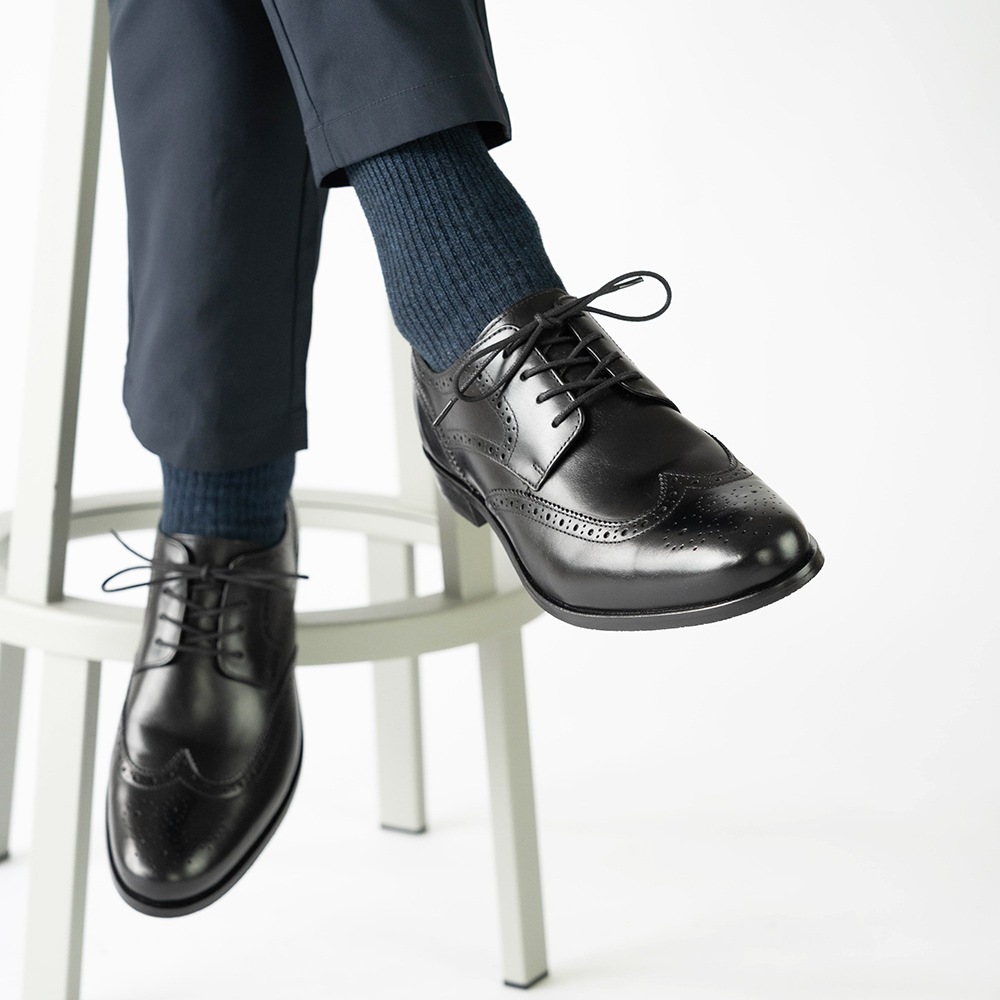 KENSINGTON BLACK ウイングチップ ビジネスシューズ