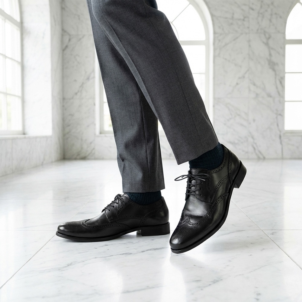 KENSINGTON BLACK ウイングチップ ビジネスシューズ