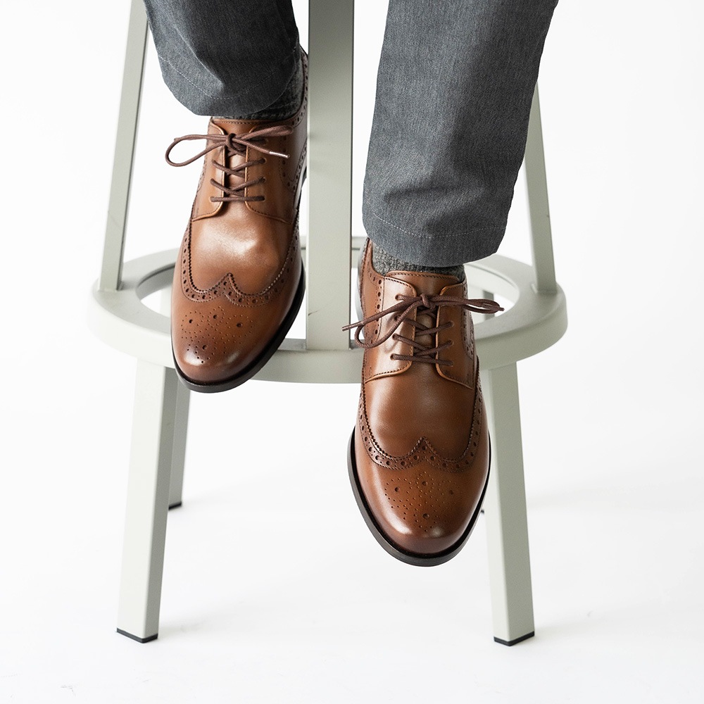 KENSINGTON COGNAC ウイングチップ ビジネスシューズ