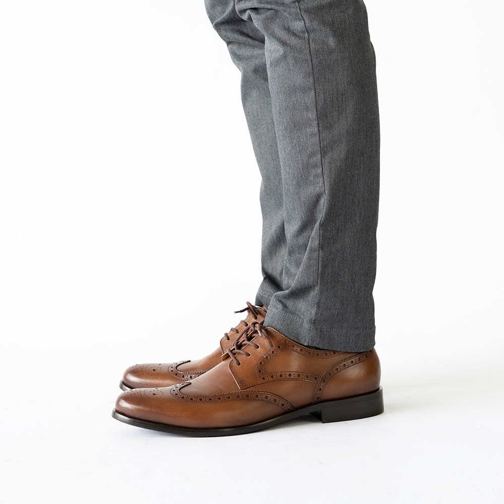 KENSINGTON COGNAC ウイングチップ ビジネスシューズ