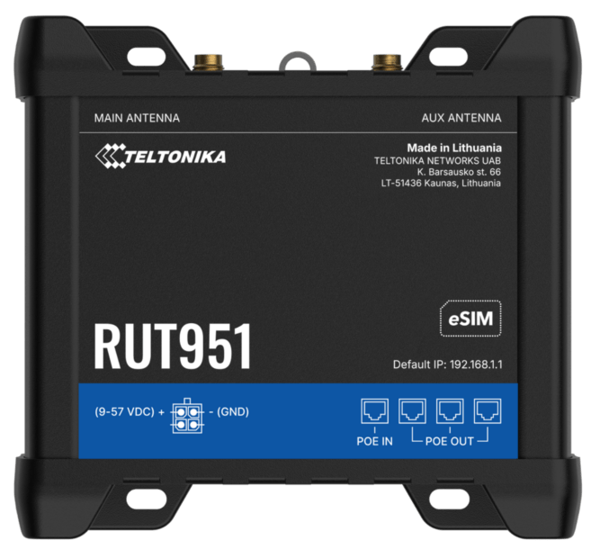 Teltonika RUT951 POE+ eSIM���ǥ奢��SIM / -40��75���б� �����ѥ�Х���롼����RUT951910T00�ڵ�Ŭǧ�ںѡ�