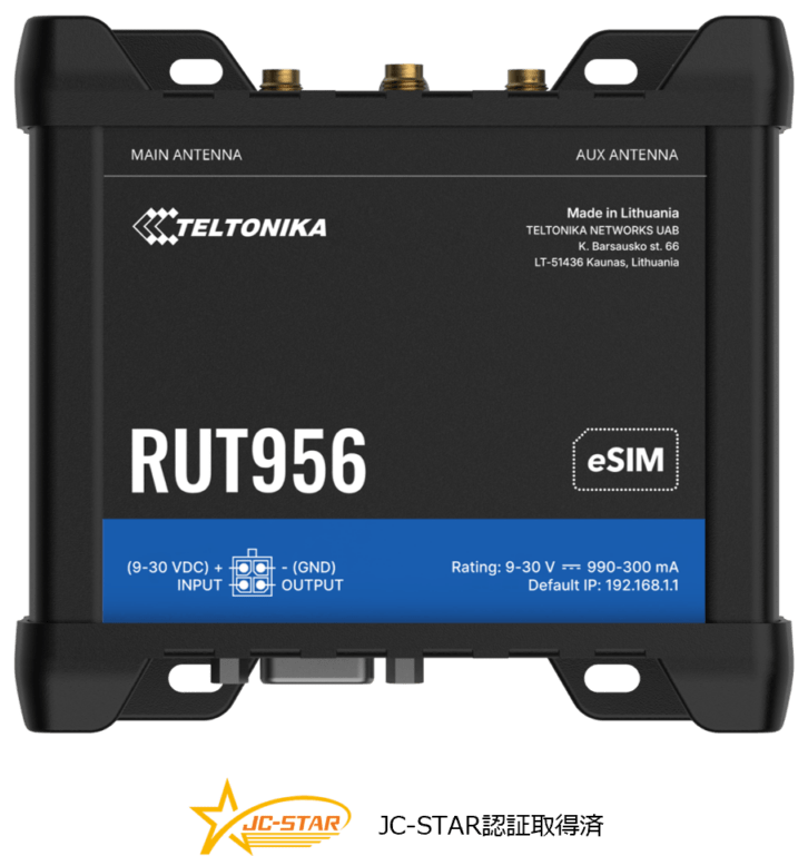 Teltonika RUT956 eSIM ������LTE�롼����-40��75�� RS232/RS485��GNSS�б� �ڵ�Ŭǧ�ںѡۡ�JC-STAR��1Ŭ���RUT956930C00