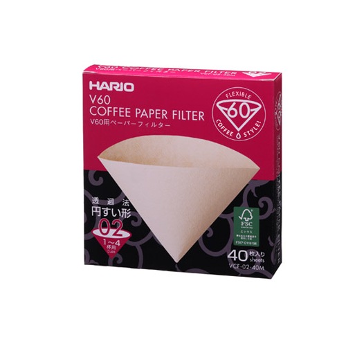 V60ペーパーフィルター02 M 40枚｜VCF-02-40M