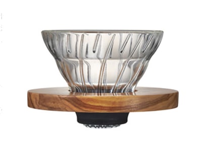 V60耐熱ガラス透過ドリッパーオリーブウッド01｜VDG-01-OV