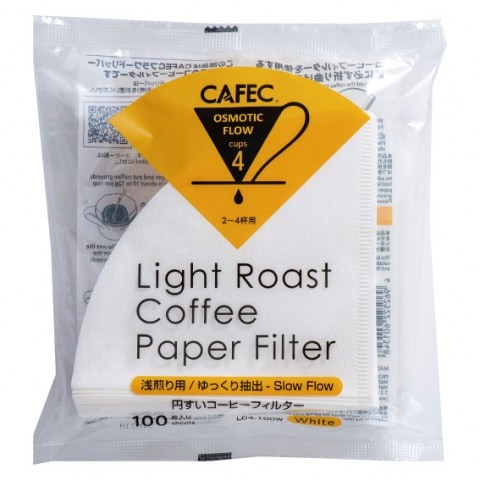 浅煎り用円すいコーヒーフィルター 2～4杯用　100枚入り｜LC4-100W｜ペーパーフィルター｜フィルターペーパー｜日本製｜国産｜MADE IN JAPAN｜三洋産業
