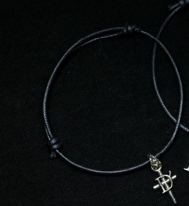 Memorial wax cord bracelet