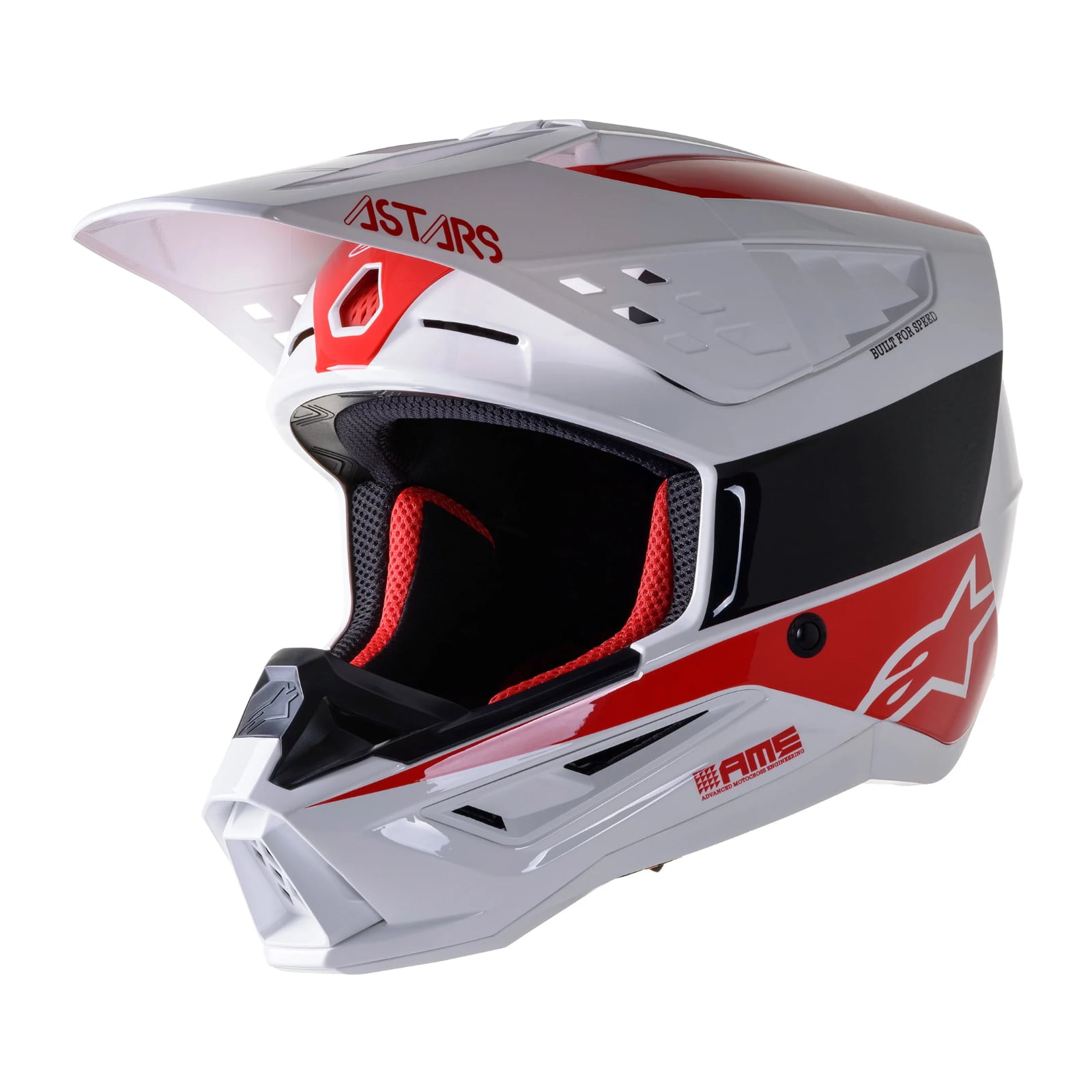 Alpinestars SM5 BOND HELMET(アルパインスターズ SM5 ボンド ヘルメット) ホワイト レッド グロス S-M5 オフロードヘルメット
