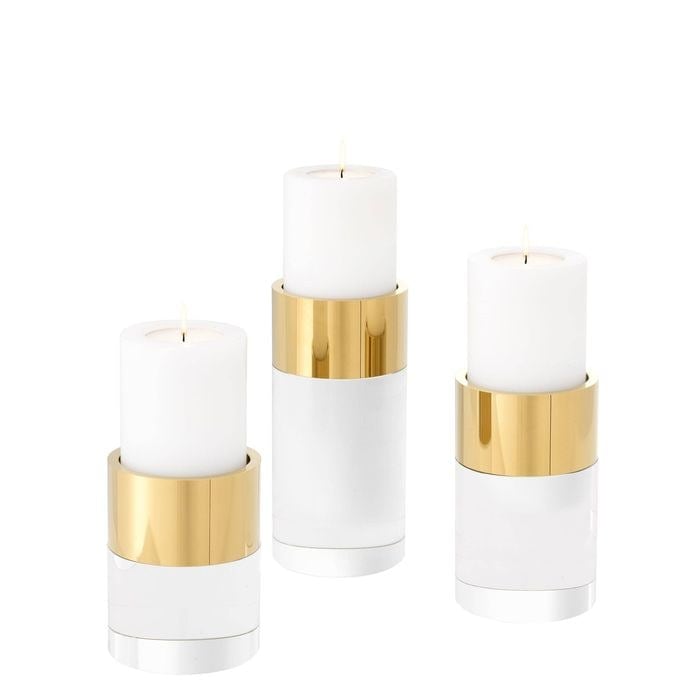 Candle Holder Sierra gold finish set of 3