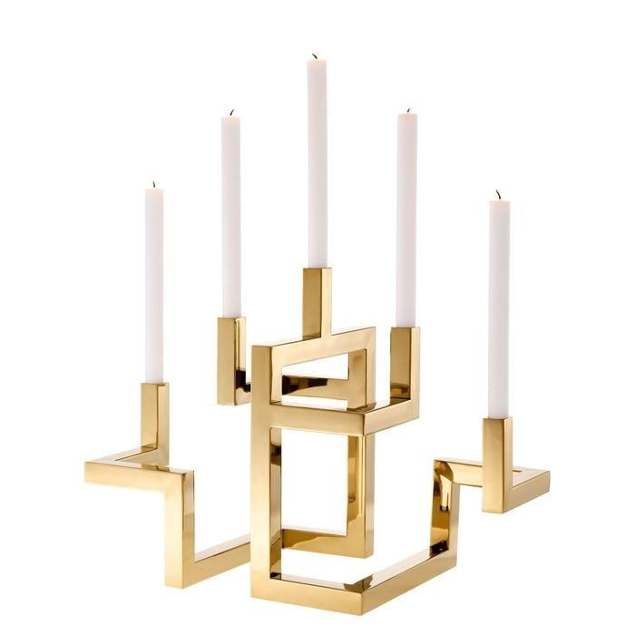 Candle Holder Skyline brass plated