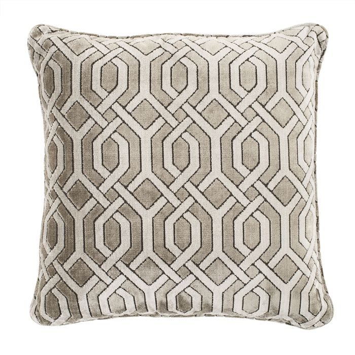 Pillow Trellis grey velvet  60 x 60 cm